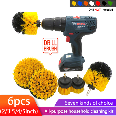 6pcs/set Electric Drill Power Scrub Clean Brush Electric Drill Brush Kit for Grout, Tiles,Bathroom, Kitchen & Auto ► Photo 1/6