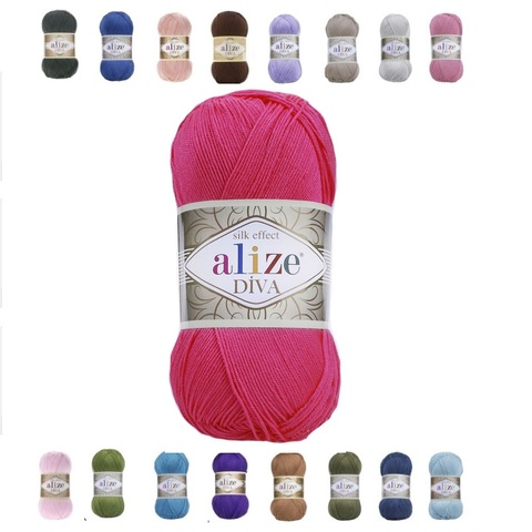 Alize Diva Yarn 100gr-350mt %100 Microfiber Acrylic DIY Knitting Crochet Soft  Summer Lace Bikini Swimsuit Thin Made in Turkey ► Photo 1/6