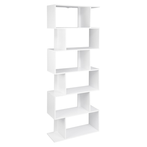 White Book Shelf 6 Storage Cubes Unit Tall Freestanding Bookcases for Living Room Bedroom Office Decoration Furniture ► Photo 1/6
