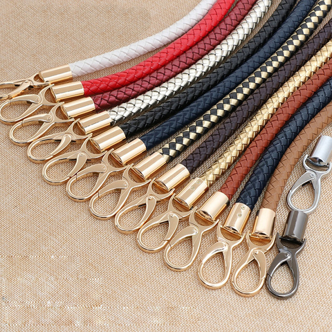 2pcs PU Leather Braided Rope Handles for Handbag Shoulder Bag Strap Handmade Bag DIY Accessories Alloy Metal Hook Buckle KZ0346 ► Photo 1/6
