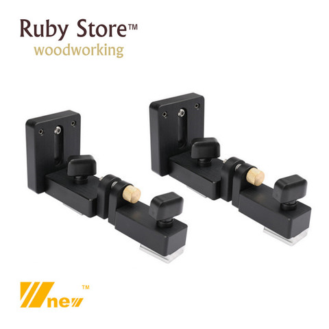 W-new Set of 2PCS Micro-Adjustable T-track Sliding Brackets for Fence, Woodworking, Router Table, Table Saw ► Photo 1/2
