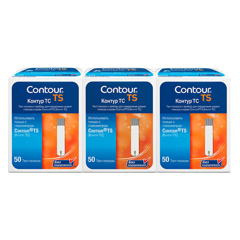 Test strips contour TC No. 50 (Contour TS) 3 packing No. 50 ► Photo 1/2