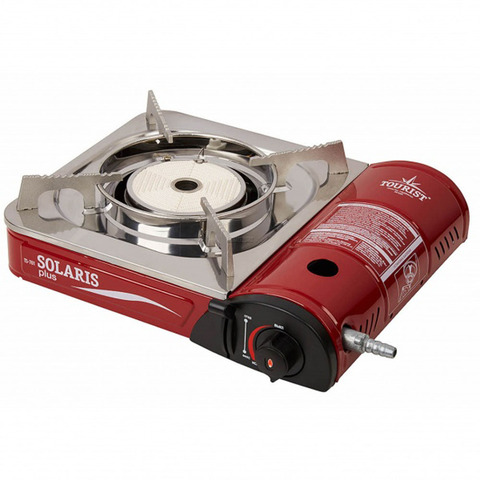 Portable camping gas stove Solaris plus ts-701 Folding Cooking Furnace, Gas stove tourist with adapter ► Photo 1/4