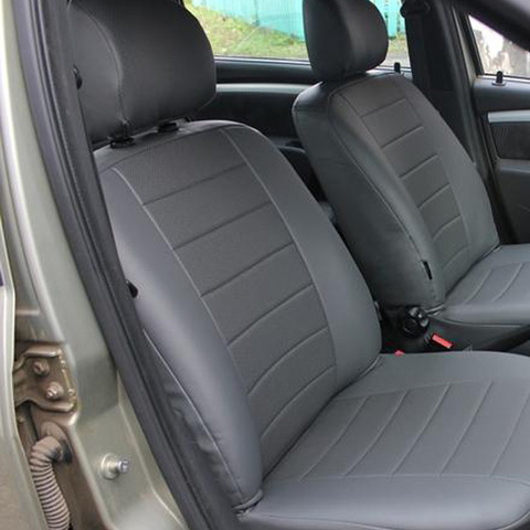 For Renault Logan I with 2004-2014 гв. (цельн. backside. spin.) fashion seat cover of экокожи [model autopilot ekokozha] ► Photo 1/6