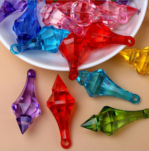 Camal 30Pcs Colorful 18*46mm Hanging Pendant Pointed Drop Chandelier Acrylic Crystal Bead Home Wedding Party Craft Decoration ► Photo 1/3