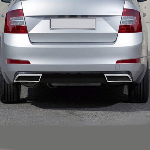 Skoda Octavia A7 Chrome Exhaust Tip Rear Diffuser 2 Pieces 2013 and On ISO9001 / 2008 A + Quality modified design ► Photo 1/4