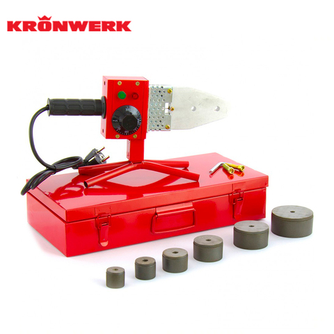 Plastic pipe welding machine to W 800, 800 W, 300 °c, 20-25-32-40-50-63mm, metal case kronwerk 94214 ► Photo 1/1