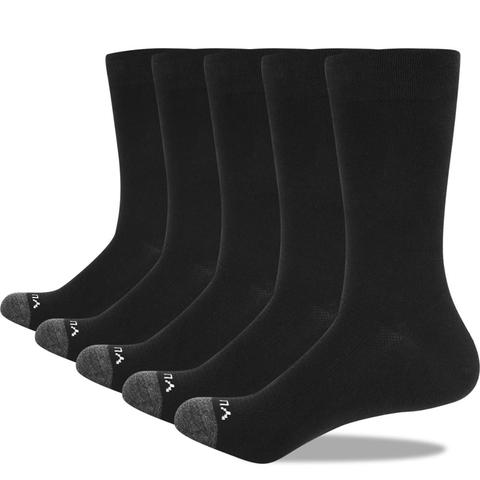 YUEDGE Men Breathable Comfortable Cotton Crew Casual Business Dress Socks(5 Pairs/Pack) ► Photo 1/6