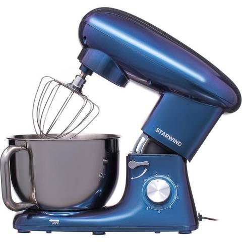 Mixer StarWind spm7167 (1600 W; 6 speeds; bowl 5,5 liters; planetary rotation; pulse mode; rubberized feet) ► Photo 1/3