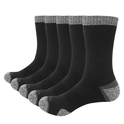 YUEDGE Brand 5 Pairs Men's Cotton Cushion Breathable Outdoor Sports Walking Running Climbing Hiking Crew Dress Socks ► Photo 1/5