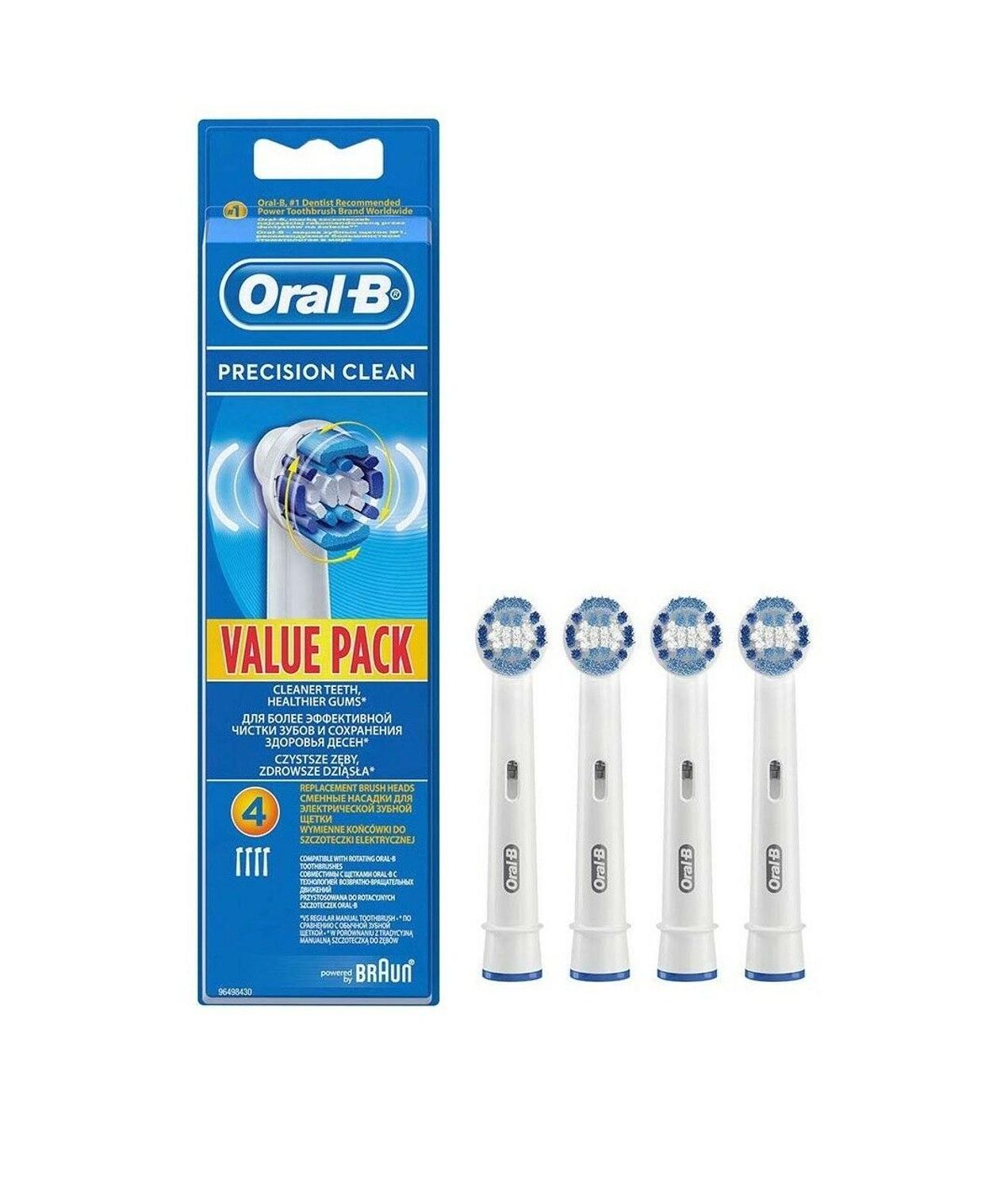 4 BRAUN ORAL B PRECİSİON CLEAN TOOTHBRUSH REPLACEMENTS BRUSH HEADS