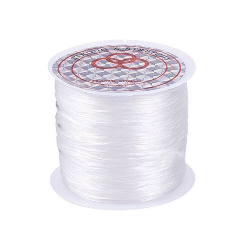 Elastic Band for beads, bracelets elastic, multi-layer 0,8mm, color: white, 100/60 m ► Photo 1/1