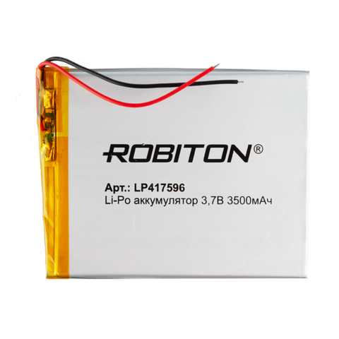 Li-ion polymer battery lp417596 robiton, Li-Pol prism with protection circuit ► Photo 1/1