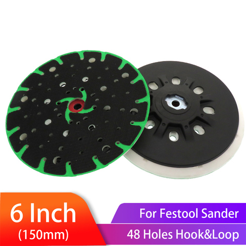 6 Inch(150mm) 48-Hole Dust-Free Hard Back-up Sanding Pad Soft Grinding Pad for 6