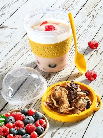 Double-layer Sealed Storage Box Chill to Go Yogurt Cereal Container Set Transparent Fresh Kepping Food Reusable Bottle Breakfast ► Photo 1/6