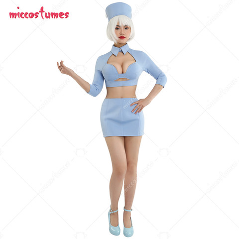 Adult Women Vintage Airline Stewardess Halloween Costume For Retro Party ► Photo 1/6