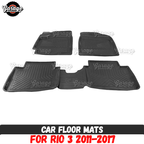 Car floor mats for Kia Rio 3 2011-2017 rubber 1 set / 4 pcs or 2 pcs accessories protect of carpet car styling decoration ► Photo 1/6