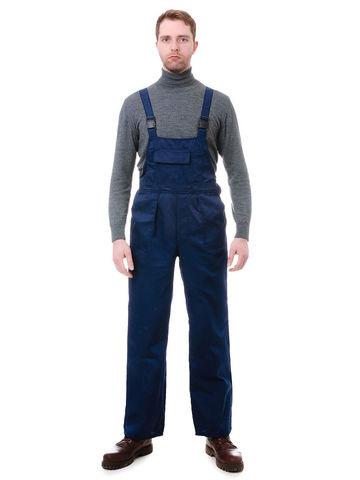 Semi-overalls for men (TC. Mixed, 210), dark blue uniform, overalls, work clothes, special work, winch overalls ► Photo 1/4