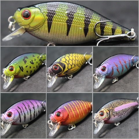 wLure 6.5cm 7.4g Flat Body Wide Wobble Musky Bait Floating Tank Tested Hard Bait Variant Colors Fishing Lure C547 ► Photo 1/6