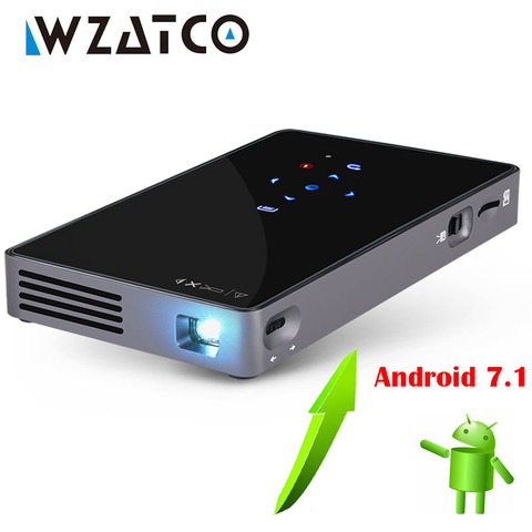 WZATCO CT50 Android 7.1 OS WIFI Bluetooth Pico Mini Micro lAsEr DLP Projector Portable Proyector with Battery for Home Theater ► Photo 1/6