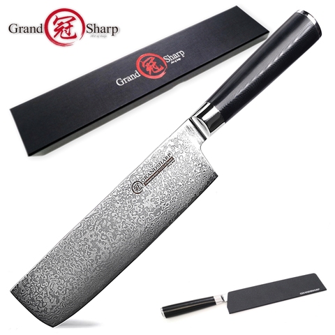Damascus Nakiri Knife Japanese Steel Chef Slicing Vegetable Kitchen Knife G10 Handle Cooking Tools 67 layer vg10 Sharp Stainless ► Photo 1/6