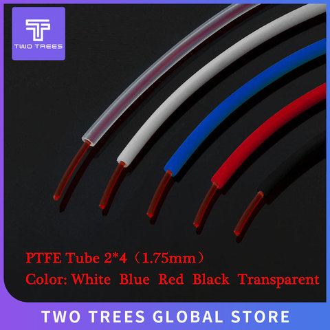 PTFE Tube ID 2mm OD 4mm Clear ptfe PiPe J-head hotend RepRap Rostock Bowden Extruder Throat For 1.75mm filament  3d V5 V6 ► Photo 1/6