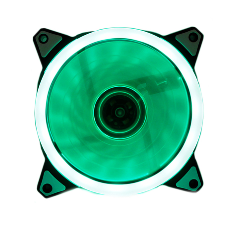 PC cooling fan, led, Green on contour, 120mm ► Photo 1/3