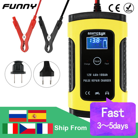 12V Car Battery Charger 6A Full Automatic Intelligent Fast Power Pulse Repair Chargers Digital LCD Display Wet Dry Lead Acid ► Photo 1/6