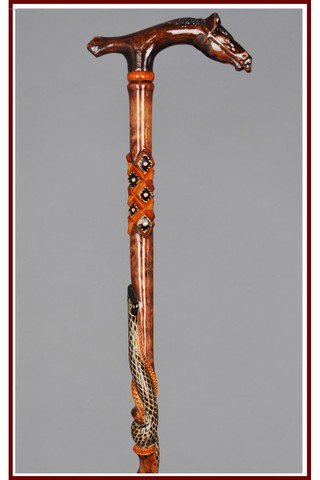 HORSE Head Handcraft Cranberry Wood Special Design Turkish Walking Stick Crutch Walker Balancing Mobility Aid Elders Orthopedic ► Photo 1/5