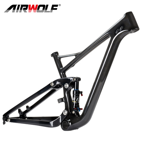 29er Full Suspension MTB Bicycle Carbon 29er full suspension frame 142*12 Thru Axle include Shock Absorber Mountain frame ► Photo 1/6