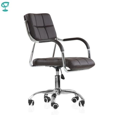95796 Barneo K-29 Brown Office visitor chair office meeting furniture staff chair eco leather Chrome ► Photo 1/1