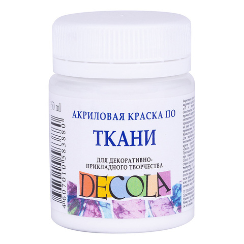 Paint acrylic on fabric DeCola White 50 ml ► Photo 1/1
