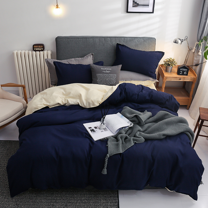 Plain Duvet Cover Quilt & Pillow Cases Bed Linen Bedding Set Single Double King