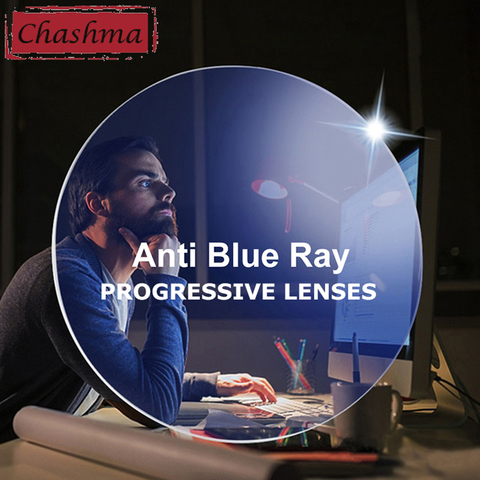 Free Form Progressive Digital Anti Blue Ray Optical Lenses Wide Field Lens Multifocal for Cut Off Computer Blue Light Protection ► Photo 1/6