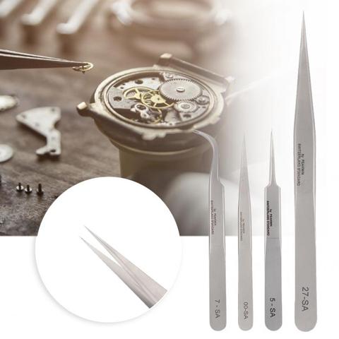 Professional Stainless Steel Antimagnetic Acid-proof Design Tweezers High Hardness Watch Repairs Accessory Tool for Watchmaker ► Photo 1/6