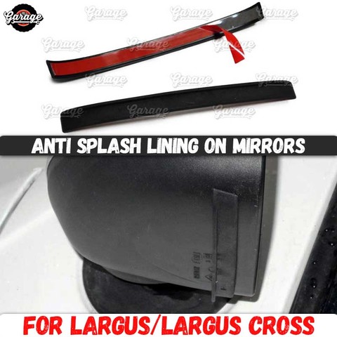 Anti-splashes lining for Lada Largus / Cross 2011- on mirrors 1 set / 2 pcs ABS plastic accessories car styling tuning ► Photo 1/6