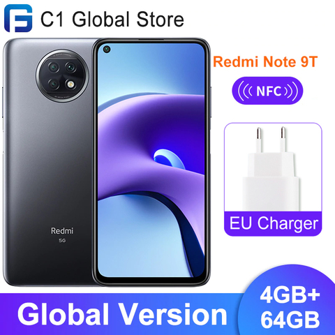 Global Vesion Xiaomi Redmi Note 9T 5G Smartphone 4GB RAM 64GB ROM Dimensity 800U Bluetooth 5.1 NFC 5000mAh Battery ► Photo 1/1