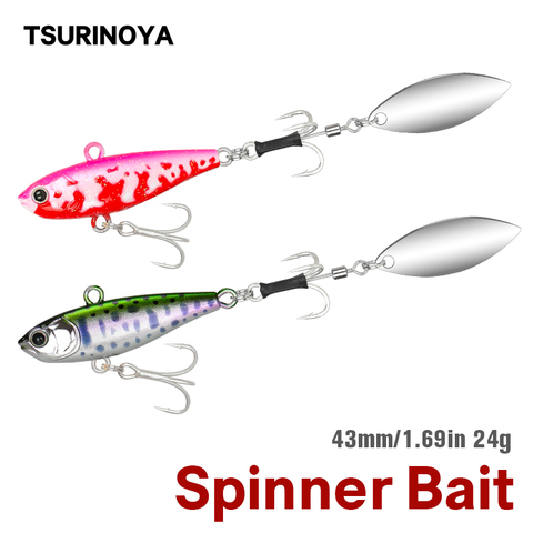 TSURINOYA 360° VIB Spinner Sinking Bait 24g 43mm TA Fishing Lure Spoon Jig Head Saltwater Seabass Mackerel Metal Hard Bait ► Photo 1/6