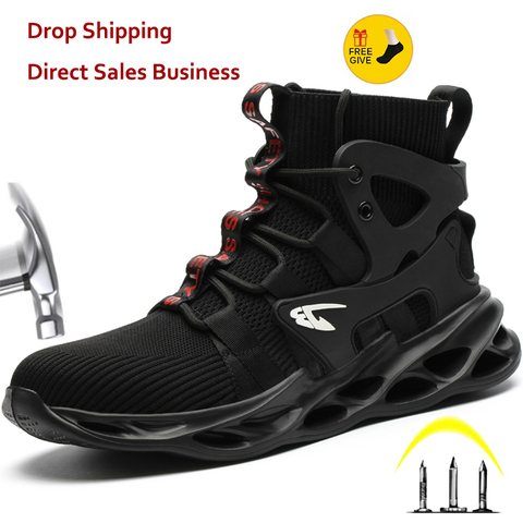 2022 New Work Safety Boots Winter Shoes Work Boots Indestructible Safety Shoes Men Work Sneakers Mens Steel Toe Shoes Men Boots ► Photo 1/6