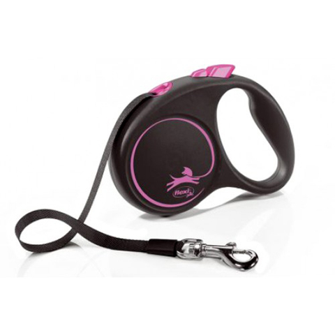 Roulette flexi black design S, tape, 5 m, up to 15 kg ► Photo 1/6