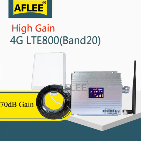 Band20 LTE 800MHz 4G Network Mobile Signal Booster 800Mhz 4g Cell phone Amplifier 4G cellular signal repeater GSM 4g Antenna ► Photo 1/6