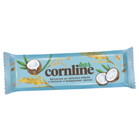 Батончик Cornline из цельных злаков с кокосом и воздушным рисом, 30 г ► Photo 1/2