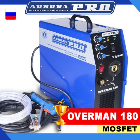 Inverter welding semi-automatic aurorapro Overman 180, professional MiG MAG welding machine equipment, Aurora OVER MAN inverter tools for flux cored wire garage bodywork electrician accessories equipment welders ► Photo 1/6