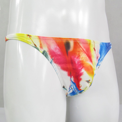 G3774 Mens String Bikini Narrow Waist multi color feather printed options ► Photo 1/6
