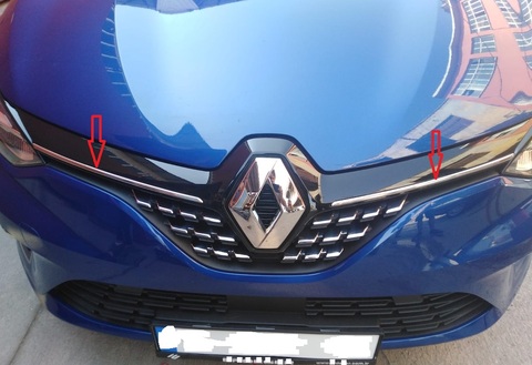 Renault Clio 5 HB Front Grille Mounted Chrome 2 piece Stainless Steel New Clio Chromium Styling Modified Accessories Car Exterior accessory ► Photo 1/4