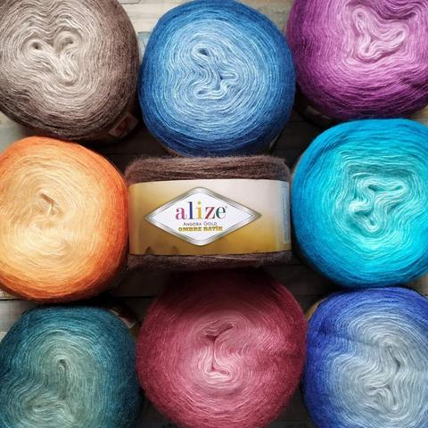 Alize Angora Gold Ombre Batik Cake Yarn 150g - 825m Mink Merino Mohair Alpaca Wool Knitting Crochet Distinctive Color Transition ► Photo 1/6
