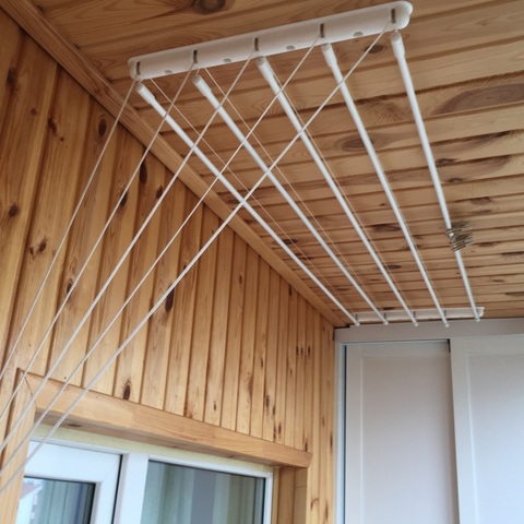 Clothes Dryer ceiling Liana 2,0 M, 5 lines, White ► Photo 1/4