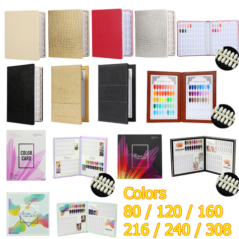 80/120/216/240/308 Nail Color PU Paper Display Book Colors Nail Polish Colors Chart Nail Tips Nail Polish Card Board Nail Salon ► Photo 1/6