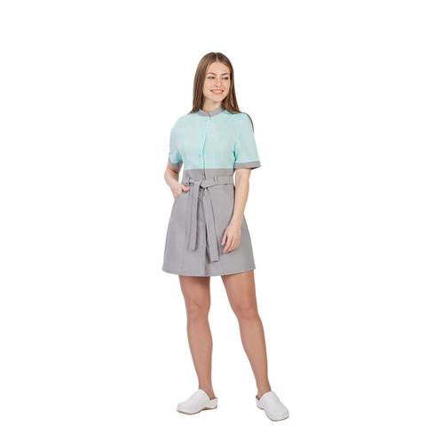 Female medical robe Alice mint with Gray ► Photo 1/4