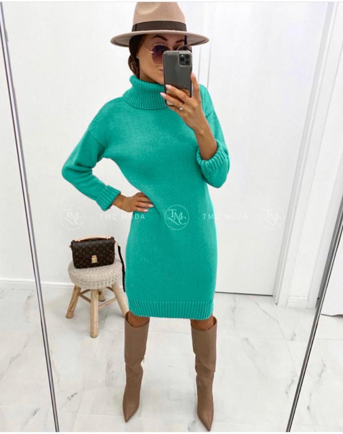 Women's knitted dress is winter. Warm knitted dress ► Photo 1/5